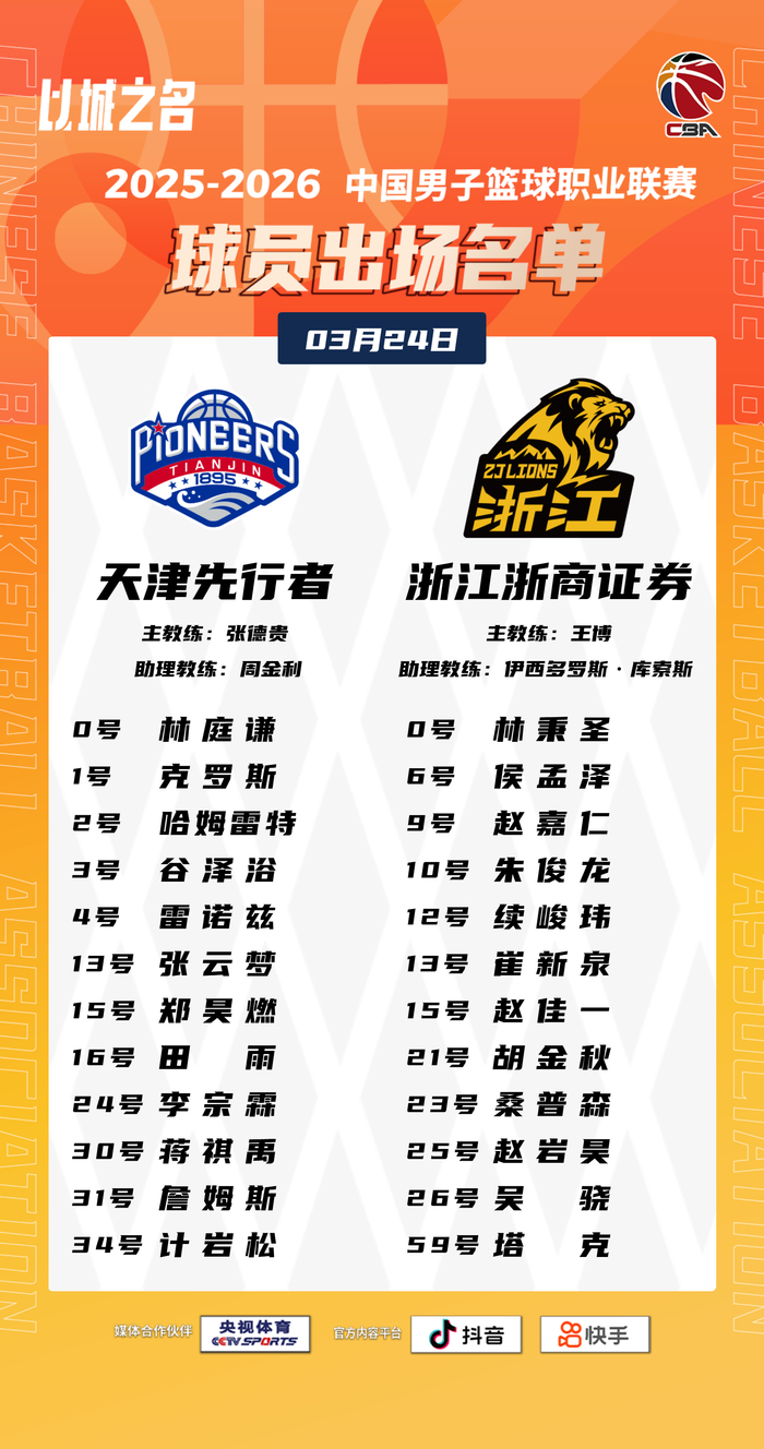 CBA常规赛第三十轮双赛打响 两场焦点战将争夺季