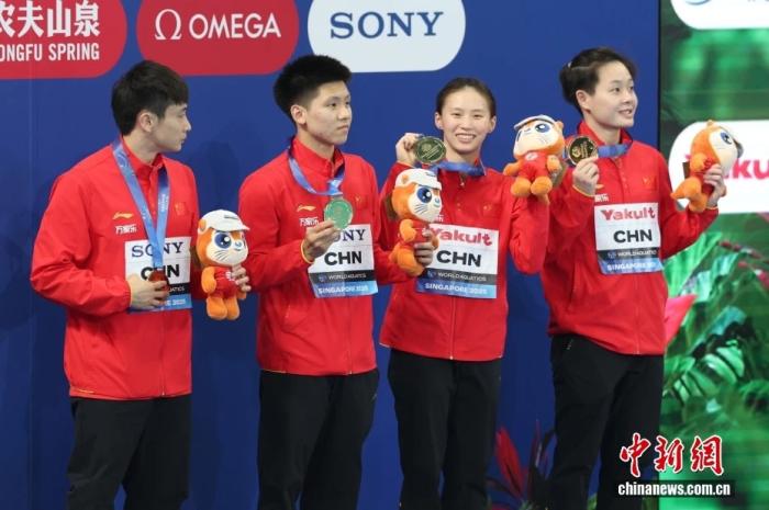 陈芋汐在新加坡世锦赛夺得女子十米台冠军，中
